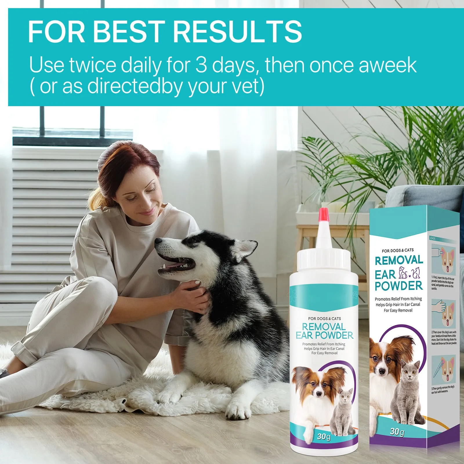 Ear Hair Removal Powder For Dogs Ear Hair Cleaning 30g Secure & Easy To Use Dog Harness High Quality ping
