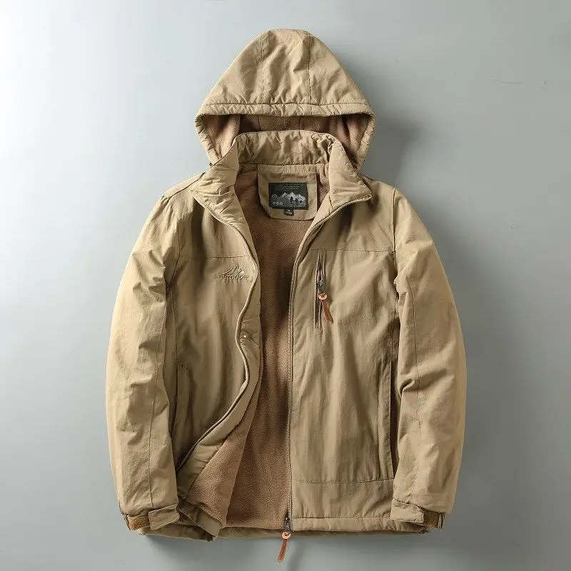 Men's Winter Jackets Hooded Men's Coat Cashmere Men's Jacket Thickened Warm. Parkas Loose Pure Cotton Men's Clothing Charge Top