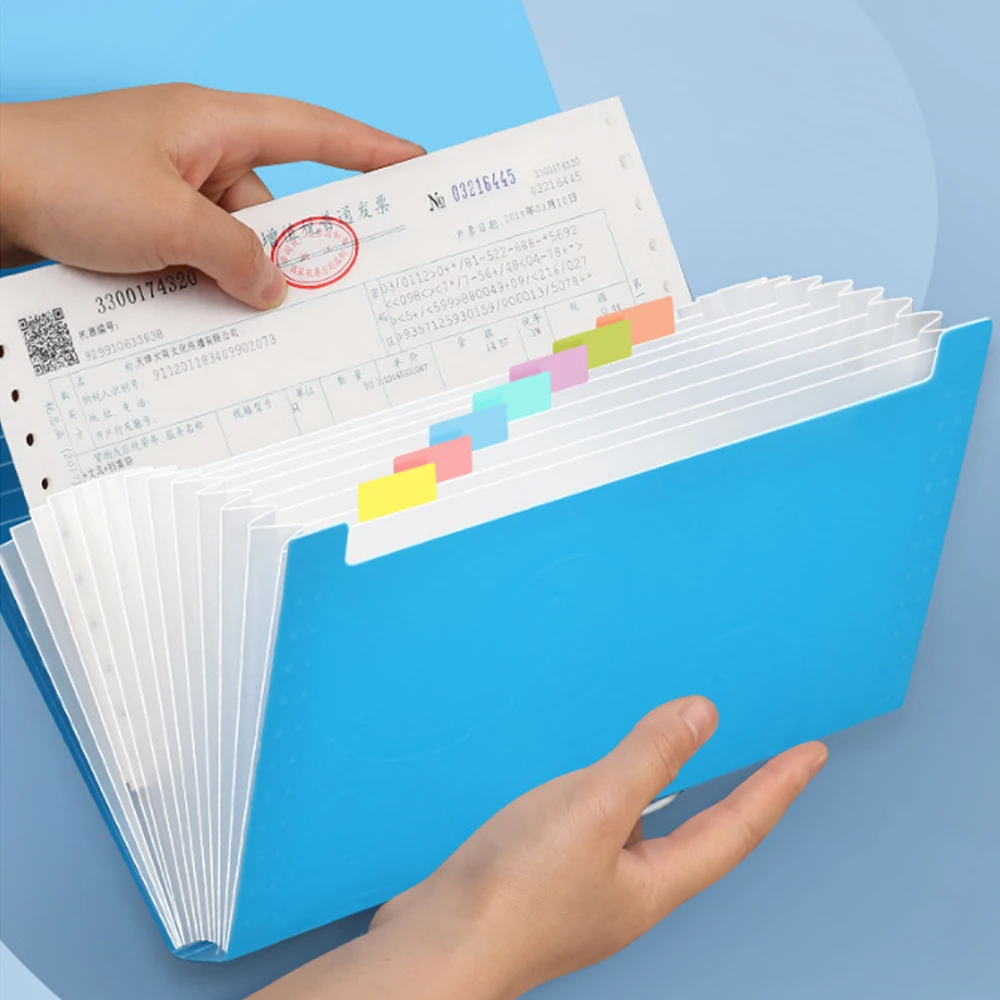 A6/B6 Accordian File Folder Bill Organizer 13 Pockets Expanding File Case with Waterproof Cover Accordion Document Organizer