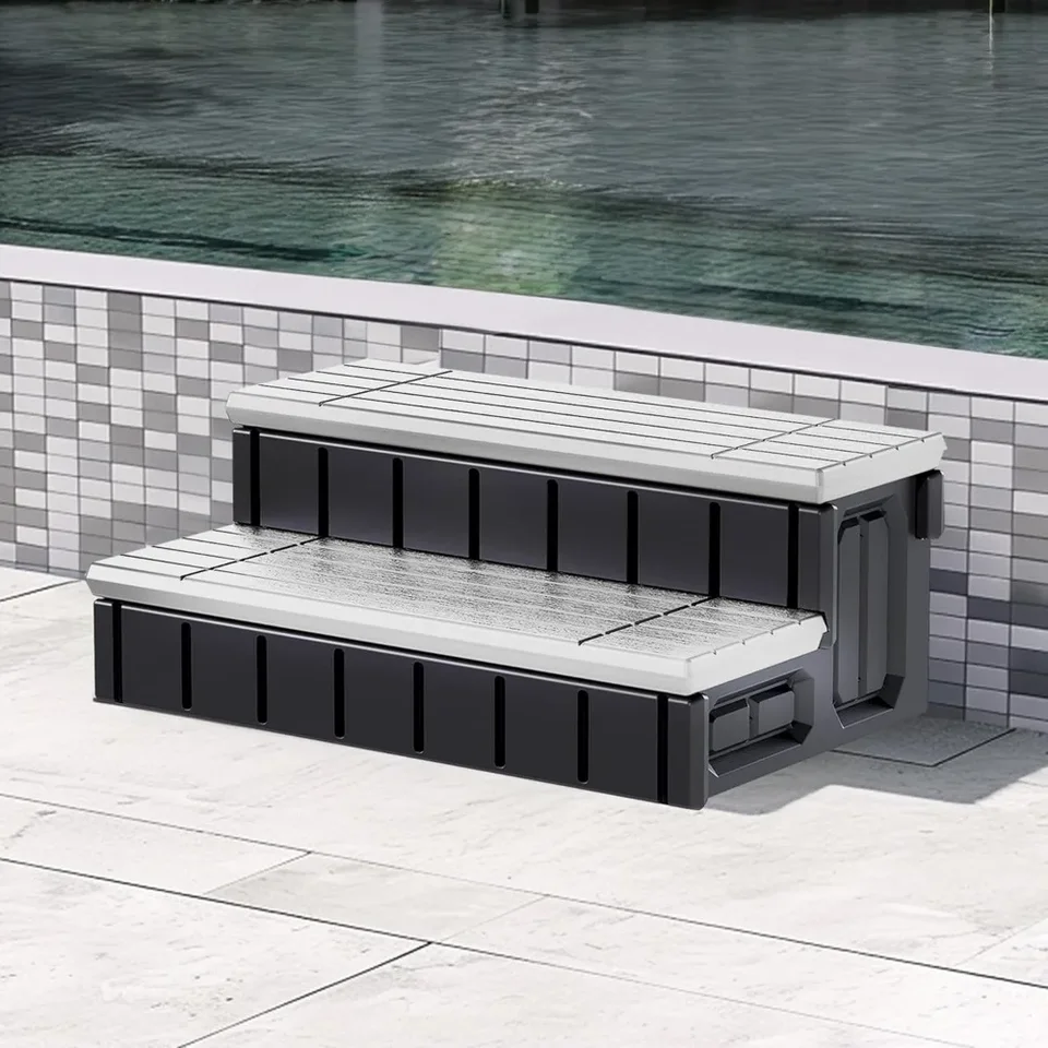 Spa Hot Tub Step Stool with Storage and Safety