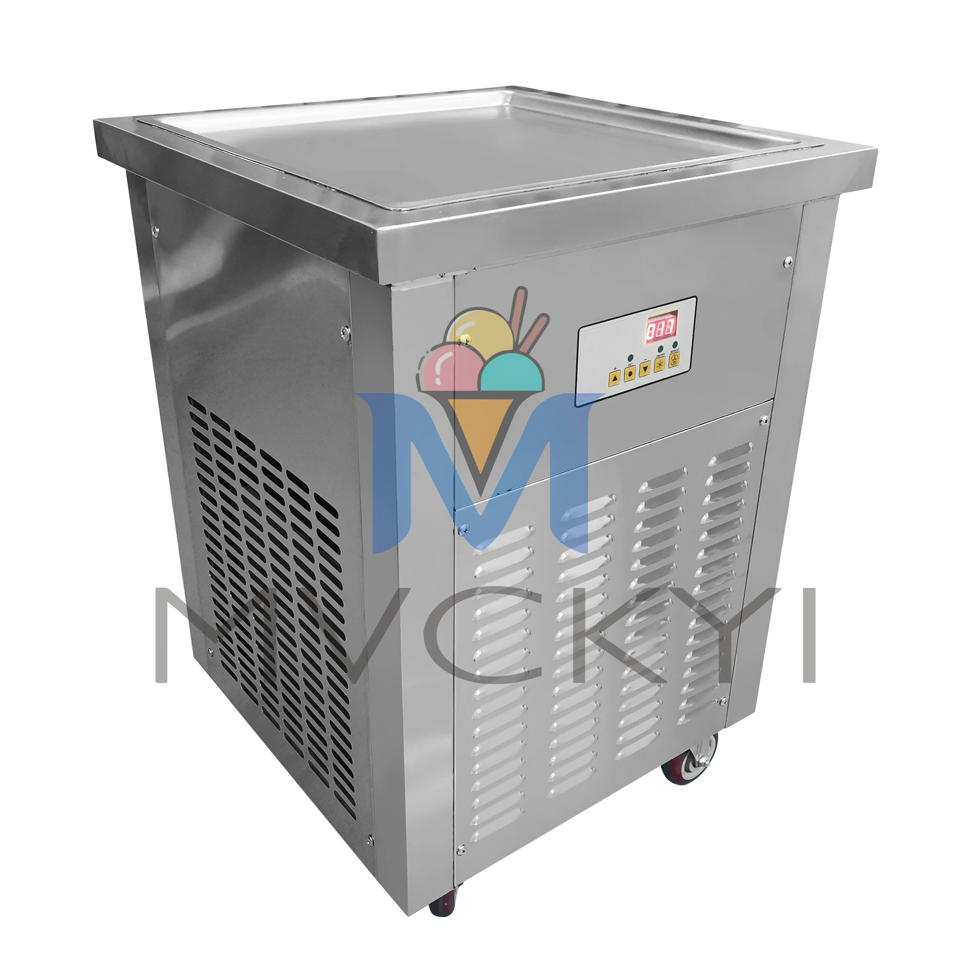 

Mvckyi USA DDP Single Square Pan Fried Ice Cream Machine/Fry Ice Cream Machine/Rolled Ice Cream Machine22 Inch