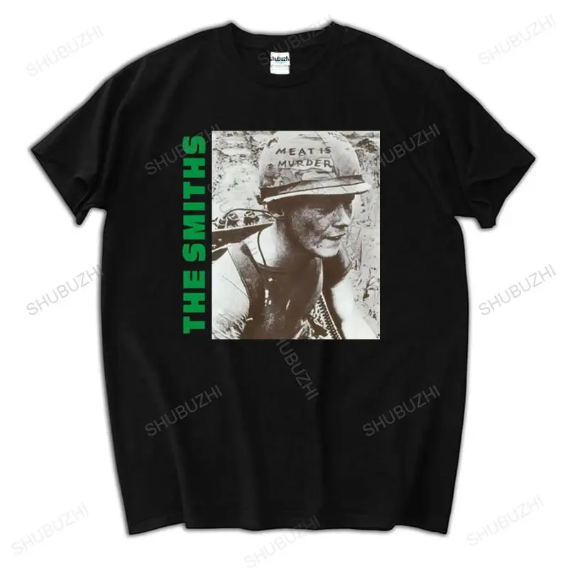 New Black Tees Top The Smiths T Shirt Top English Rock Band Meat Is Kill 1985 Morrissey Marr Homme Summer Cotton Tee Shirt