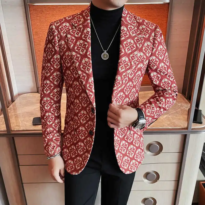 New-Autumn-Winter-Jacquard-Suit-Jacket-for-Men-High-Quality-Business ...