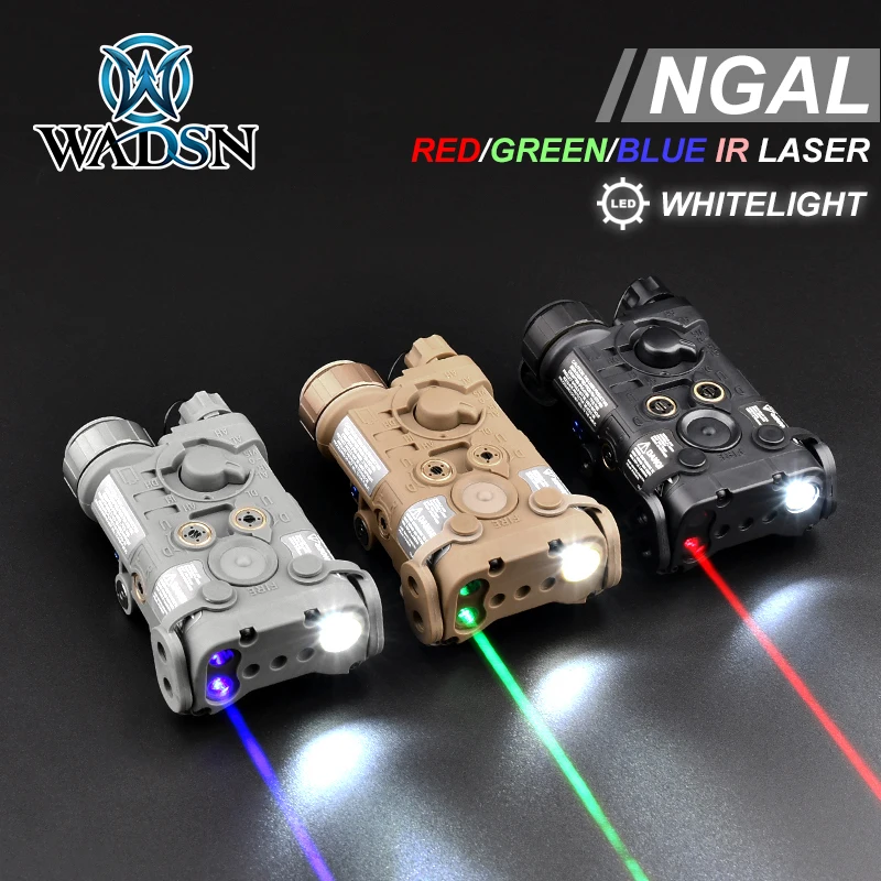 

WADSN Airsoft Tactical NGAL Red Green Laser Sight IR Pointer Strobe LED Flashlight PEQ15 DBAL A2 Outdoor Hunting Torch 20mm Rail