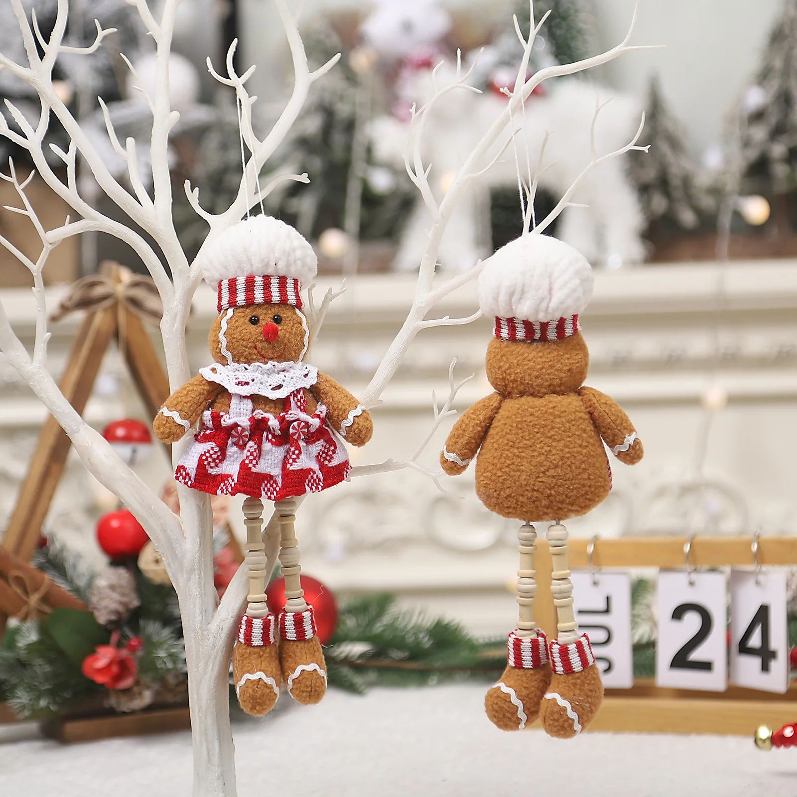 Christmas gingerbread man hanging ornaments long-legged gingerbread man doll mini pendant christmas decorations