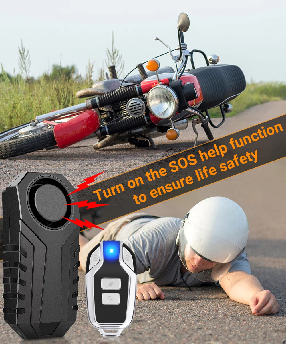 Motorcycle alarm,bike alarm,wireless vibration alarm,anti theft alarm Powstation Motorcycle Bike Alarm Wireless Remote Control Vibration Sensor Anti-theft 113dB Loud Waterproof Security Bike Alarm