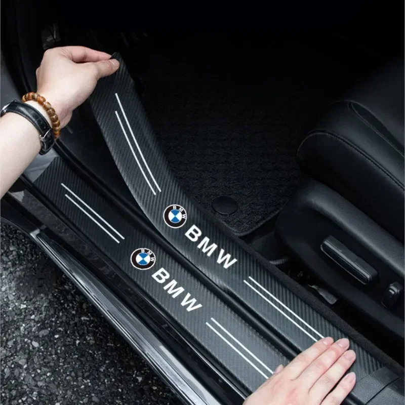 Car Protection Stickers Leather sticker Car Door Decals Carbon Fiber Threshold Anti Scratch For BMW X1 X2 X3 X5 X4 F20 F10 F07 E70 E46 E90 E92 E60 E39 car protection stickers