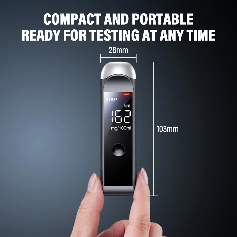 Alcohol Tester Automatic Professional High Sensitivity Rechargeable Breathalyzer Screen Digital Display LED Breath Tools