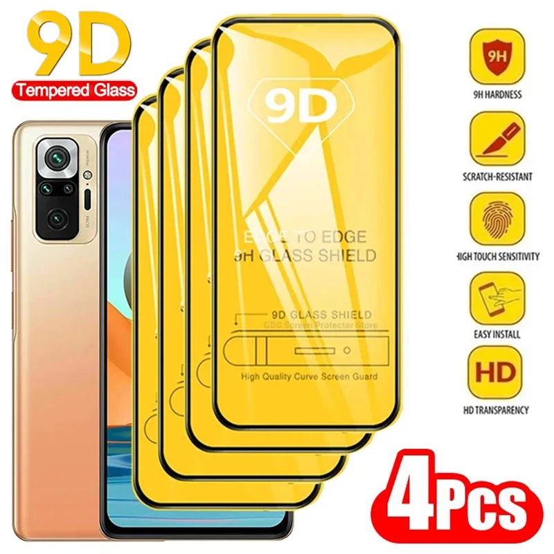 

9D Protective Glass For Xiaomi Redmi Note 12 11 10 9 Pro 8 7 6 5 4 11S 10S 9S 12S Poco X5 Pro 5G X4 X3 NFC C40 Screen Protectors