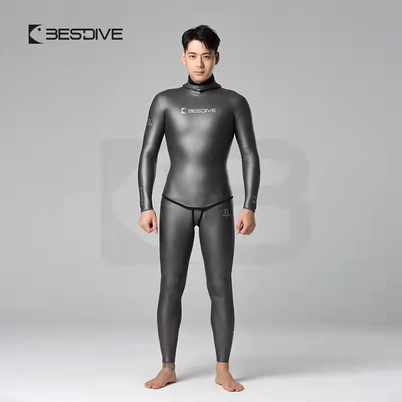 

Bestdive, классический 3-миллиметровый Гидрокостюм из гладкой кожи для дайвинга, мужской неопреновый гидрокостюм Yamamoto для подводной охоты