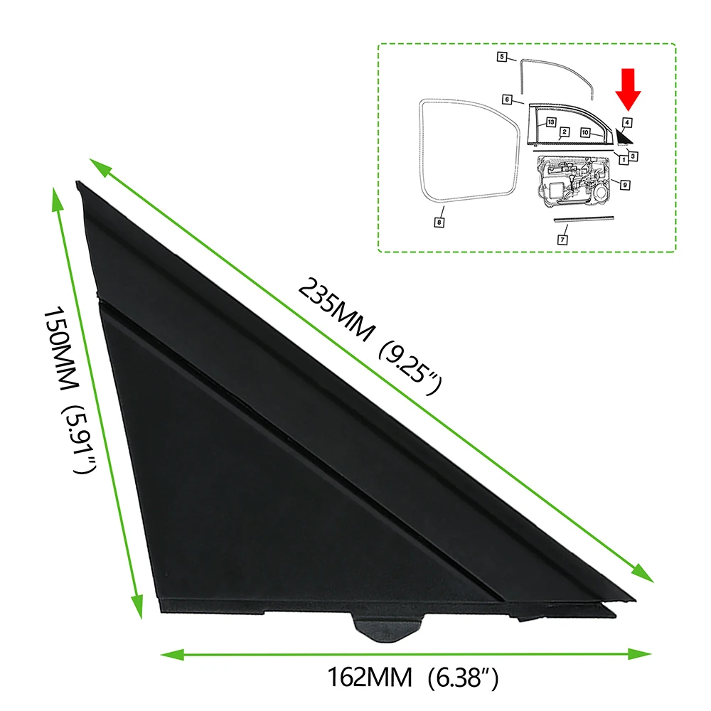 S RH&LH Door Side Wing Mirror Flag Cover Molding Trim Cap For 2012-2019 Mirror Panel