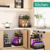 2 Tier Under Sink Organizer and Storage Basket,Slide Out Under Cabinet Organizer Shelf,Multi-Purpose Pull Out Drawer Cabinet 5