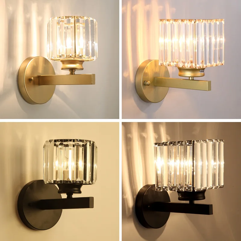 

Wall Lamp Modern Minimalist Crystal Lampshade Wall Light Sconce For Bedroom Bedside Living Room Corridor Nordic Stairs Aisle