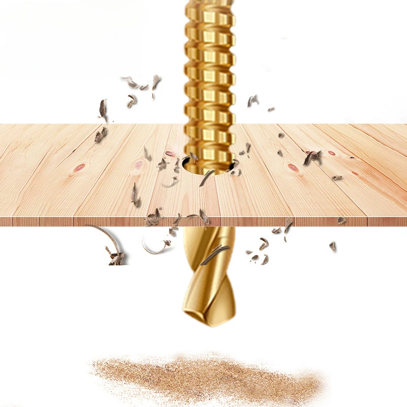 다기능 드릴 비트, 목재 육각 생크 금속 드릴 비트, 티타늄 오거 펀치 도구, 구멍 톱 키트, 전문 드릴, 3 개, 6 개