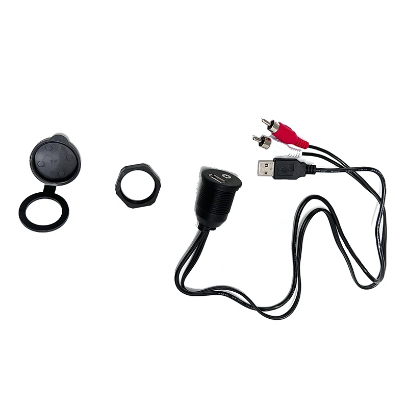 Car stereo USB cable dashboard line cover AV lines waterproof audio extension cord RCA 3.5mm Jack Cable Female USB AUX Splitter Audio Speaker Cable Car Stereo Accessories Audio Speaker Wiring Kit Electrical Wire Cable Car Amplifier Wiring Kit