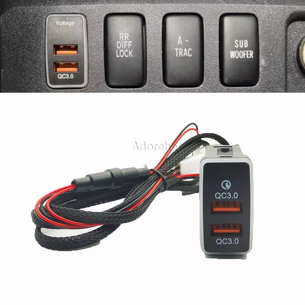 12V Car Dual Usb Ports Qc3.0 Socket Adattatore Per Caricabatterie Rapido Uso Per Toyota Fj Cruiser Prado 120 Accessori