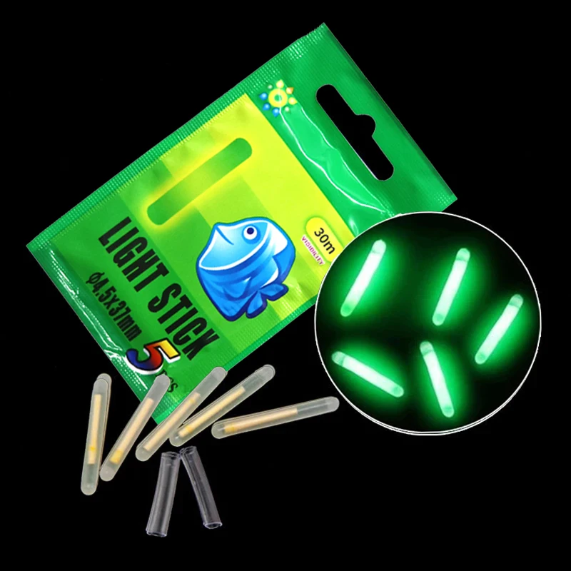 FOCARP52550pcsFishingFloatGlowStickNightFishingGreenFluorescentLightilluminating30