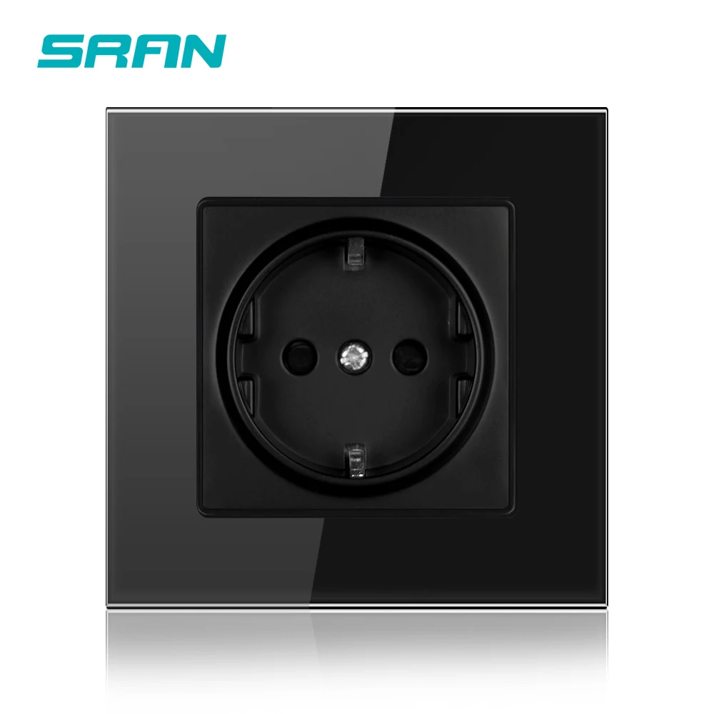 SRAN-panel de vidrio cristal de pared, toma de corriente de 3 Marcos,  enchufe europeo de 16A, conexión a tierra de 258mm x 86mm, enchufe triple -  AliExpress