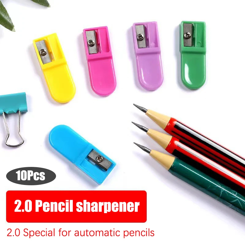 

10pcs Mechanical Pencil Lead 2.0mm Dedicated Jelly Color Portable Plastic Pencil Sharpener For Children School Supplies