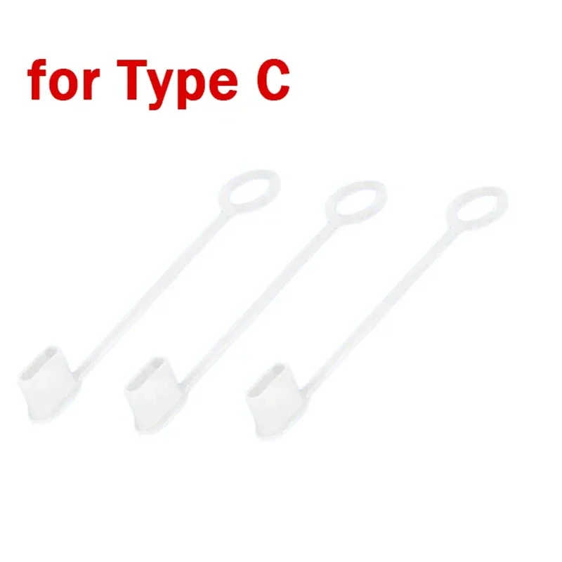 Type C Port Clear Dust Plug Cover with Anti-Lost Rope - Universal Protector Caps