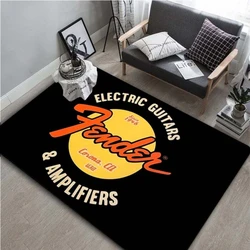 Fender Guitar carpet for living room Drum kit room decorations Music Room Large Area Rug Flannel Bedroom anti-slip floor mat