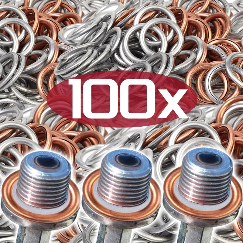 Oil Drain Plug Gasket Oil Drain Plug Seal Washer O Ring Gasket Sealing Washers Engine Gasket Set Copper Gasket Combination Car Oil Pan Drain Gasket Drainage Bolt Pad Aluminum/Copper Oil Drain Plug Gasket Replaceable Accessories for Volkswagen Audi