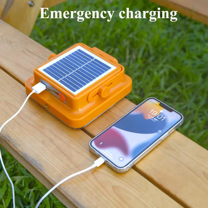 Outdoor Solar Lights LED with USB Port Emergency Camping Supplies Solar Lamps Lantern Travel Hike Portable Rechargeable Led Lamp