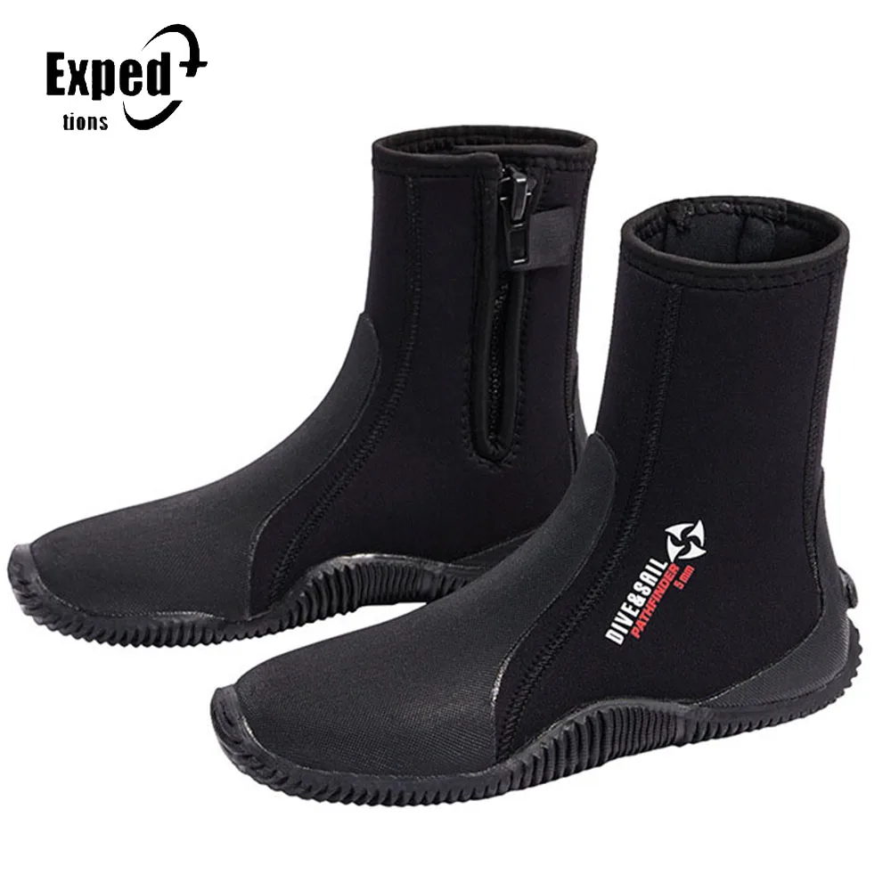 

5mm Neoprene Diving Boots New Wetsuit Booties with Anti-Slip Sole for Water Sport Scuba Diving Surfing Sailing Kayaking Canoeing