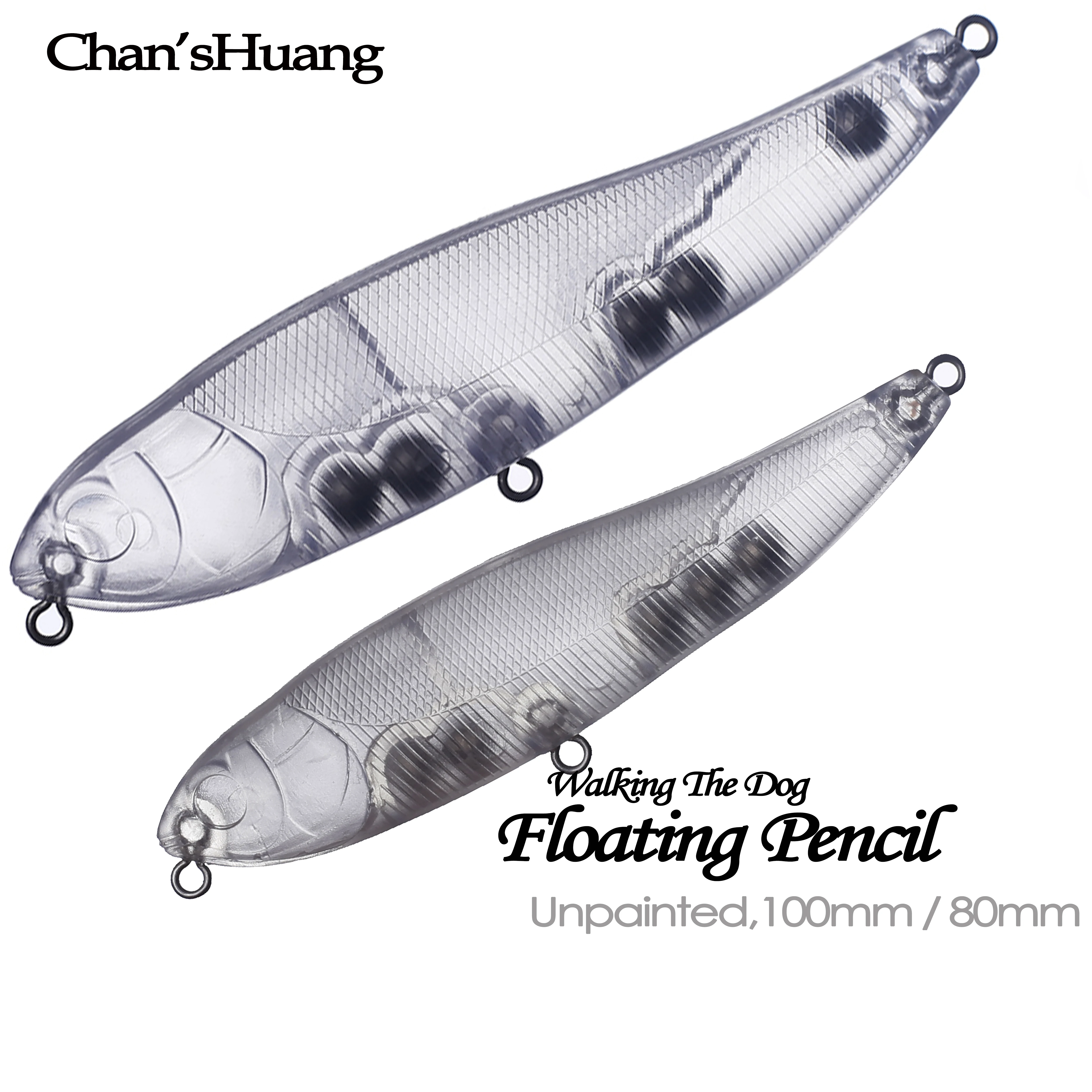 

Chan’sHuang 20PCS Unpainted Blanks Bait Topwater Wobblers Pencil Walking The Dog Floating Rattles DIY Handmade Fishing Lure T