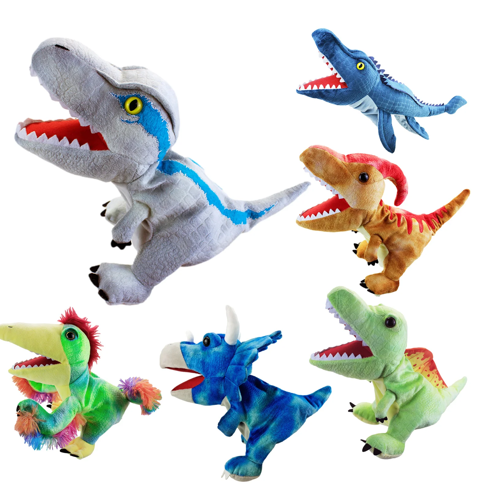 Dinosaur Hand Puppet Toys Raptor Puppet Open Mouth Tyrannosaurus Rex Dinosaur Doll Kids Hand Puppets Toys Children Birthday Gift kidami alloy 1 32 ford raptor f150 truck model car diecast vehicle off road suv kids toy car for boys children gifts collection