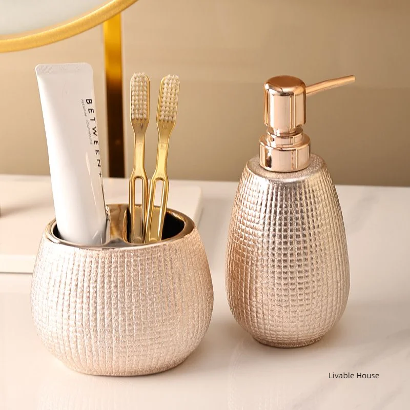 Bathroom Accessories Set Rose Gold Ceramic bathroom accessories