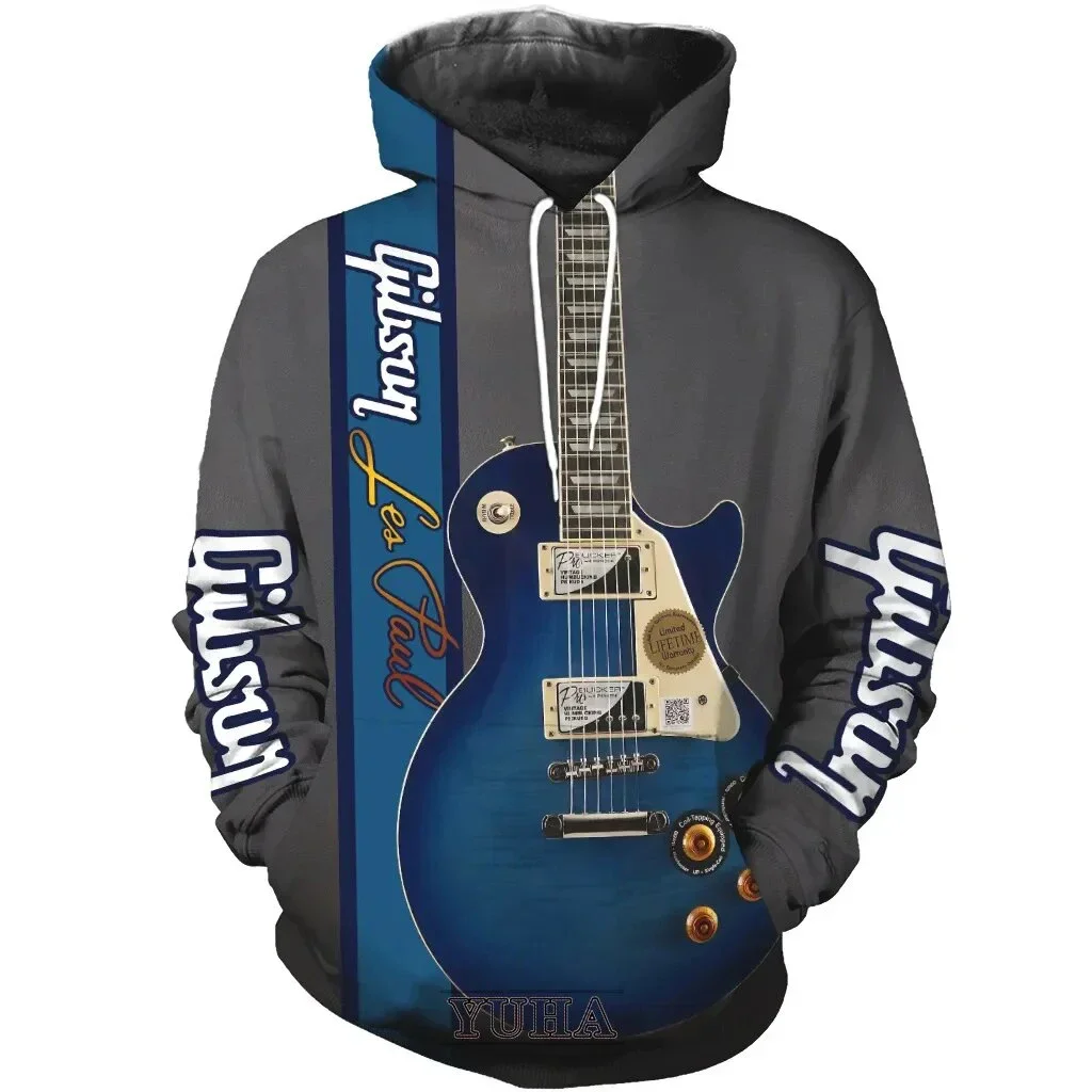 thumbnail image 1 of Sudadera con capucha con estampado 3D de guitarra nueva, sudadera con capucha neutra para hombres y mujeres, para entusiastas de la guitarra, sudadera con capucha de moda urbana de talla grande para n, 1 of 4
