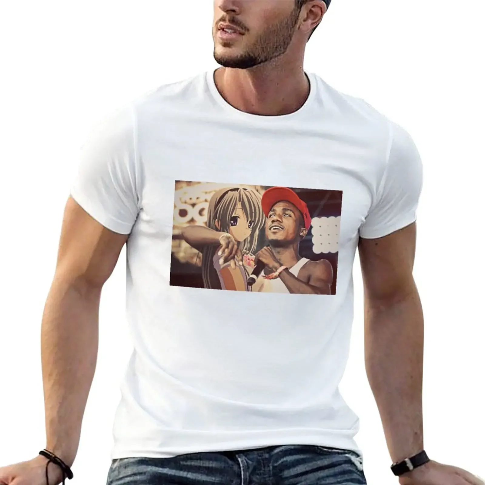 Hopsin x Tomoyo (Clannad) Футболка аниме одежда для мальчика Мужская футболка