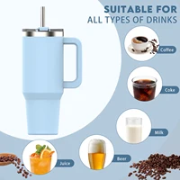 Watersy 40oz/1200ml Tumbler with Handle & Straw Lid Stainless Steel Insulated Cup Keep Cold Thermal Mug Portable Car Travel Cup 2