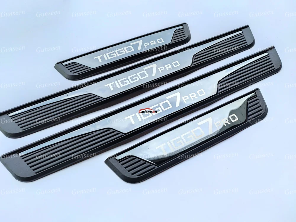 For Chery Tiggo 7 Pro 2021 2022 Door Sill Protector Guards Car Pedal Scuff Plate Thresholds Stickers Trim Accessories 2023 2024