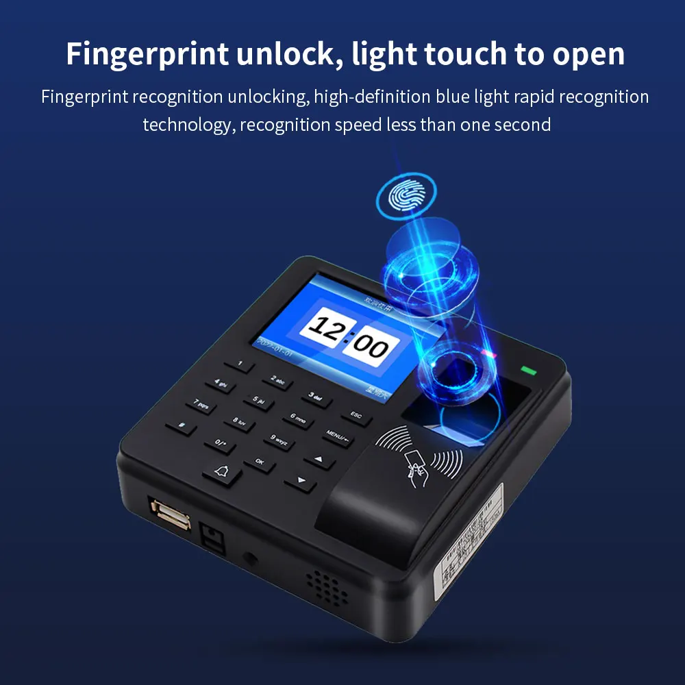 Biometric Fingerprint Access Control Intercom Time Attendance Machine Digital Electric RFID Code System For Door Lock Keys Tags