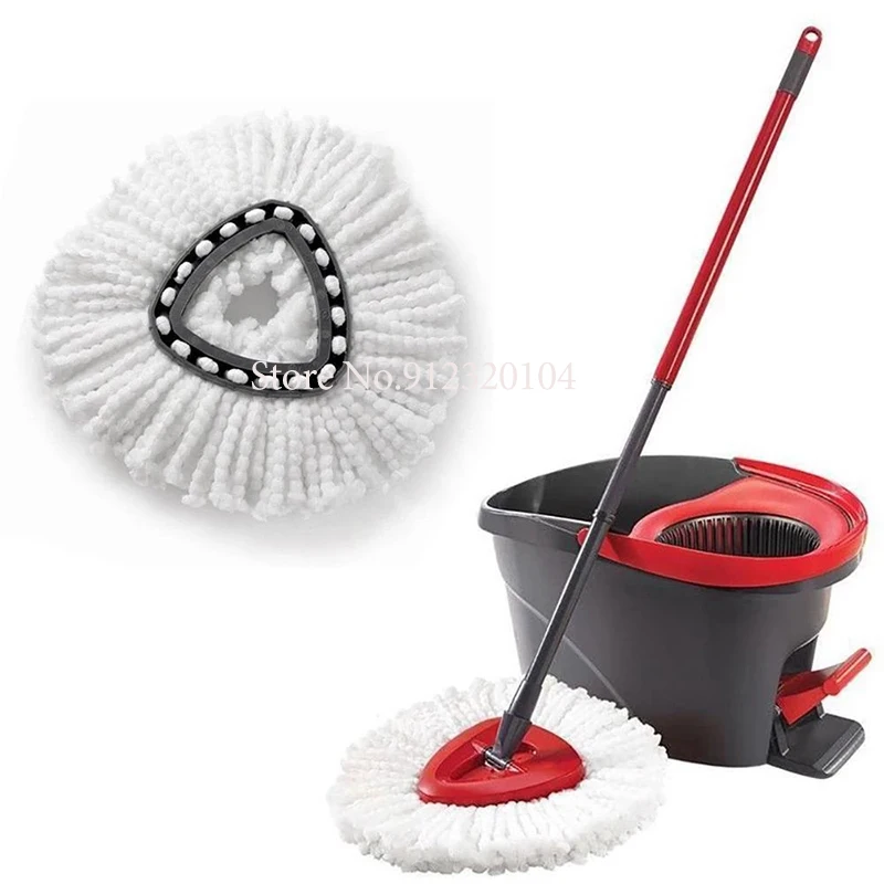 Premium White Microfiber Spin Mop Replacement Cloths