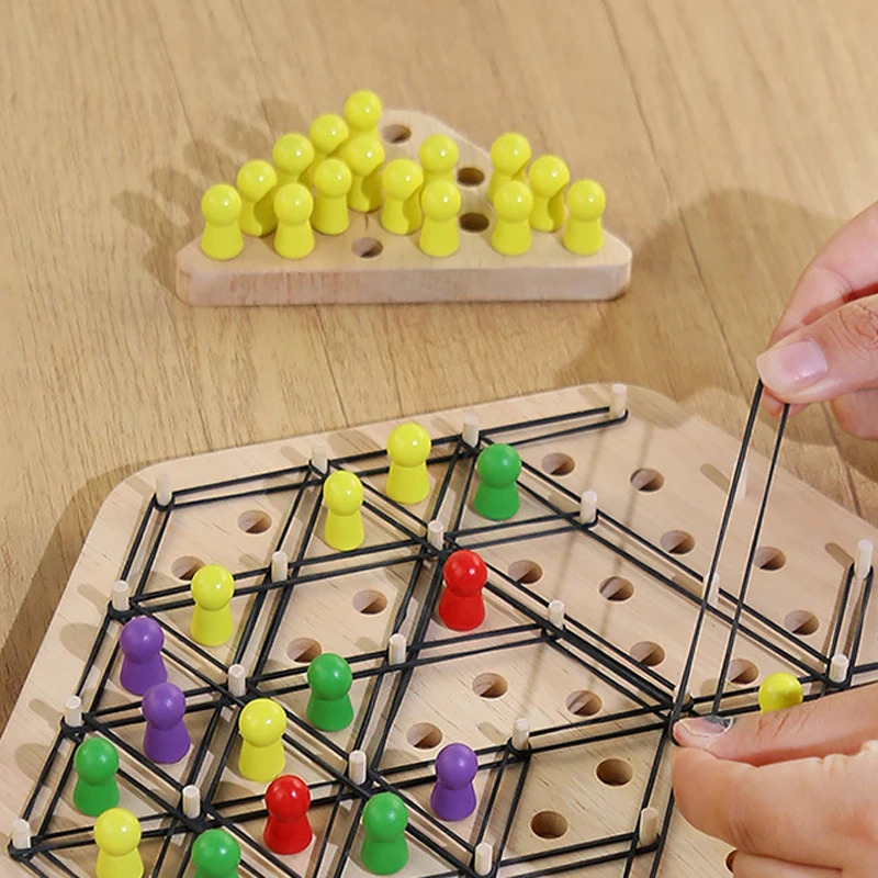 New Chain Triangle Chess Puzzle Game Geometry Chess Rubber Band Training Family Interaction Exercise Thinking Toys Gift 5