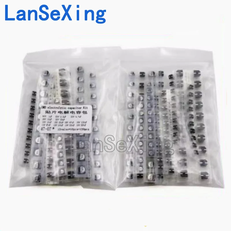 

SMD aluminum Electrolytic capacitor package 13 kinds, 10 each, 1UF~220UF 10V~50V