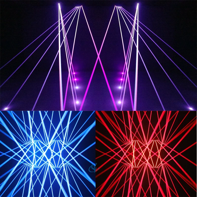 6 Eyes RGB Laser Moving Head Light Infinite Rotation Dmx512 Controller for Bar C