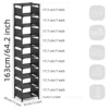 1pc 10-tier Shoe Rack, Steel Frames & Fabric Interlayers Storage Shelf for Entryway Hallway Living Room, Simple Shoe Organizer 6