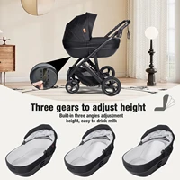 Poussette multifonctionnelle 3 en 1 pour bébé - Landau léger pour nouveau-né, poussette de voyage pliable pour mère et enfant, poussette convertible pour nourrisson avec berceau 5