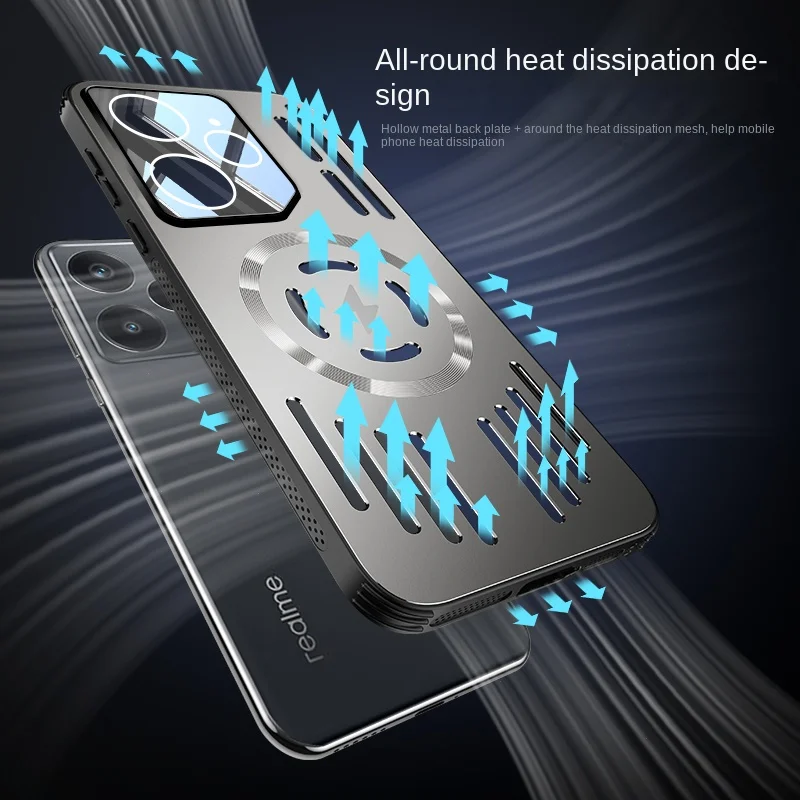 Hard Metal Heat Dissipation Magnetic Wireless Charging Phone Case - Protective Back Cover