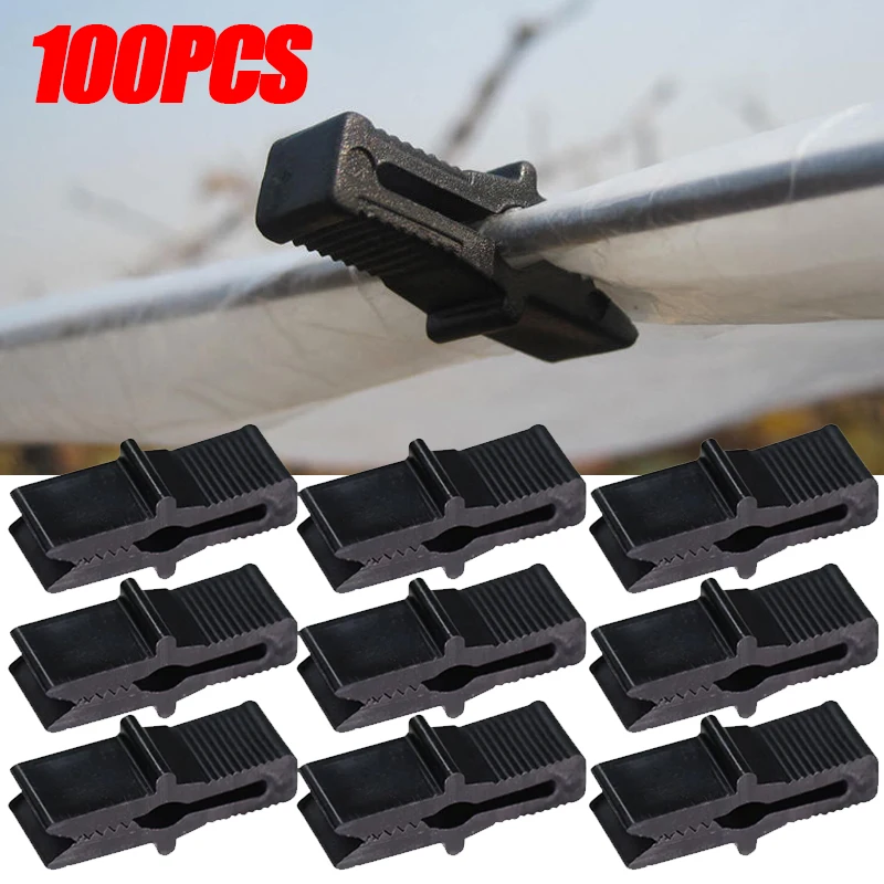

100pcs Plastic Film Fixing Clip Garden Greenhouse Clamp Resistant To Sunlight and Rain for Fastening Film Sliding Clip
