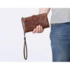 Men's Long Handbag Business Vintage Cow Leather Clutch Man Wallet Brand Long Wallet For Man Casual Handhold Bag Male Purse 6