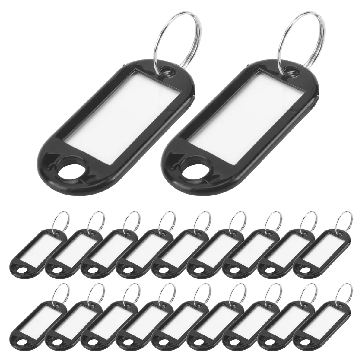 Key id label tags 20 Pcs Key ID Label Tags Split Ring Keyring Keychain Black