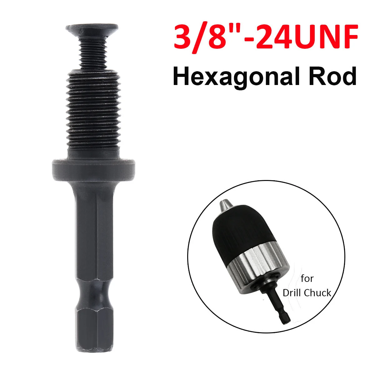

3/8"-24UNF Chuck Drill Hex Male Shank Adapter Thread with Screw for Electric Hammer Adapter Parts speeding Bit Changeovers