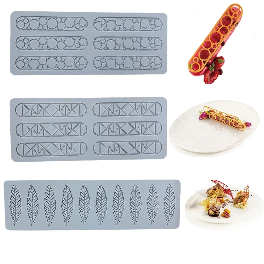 

Birds Feather Bubble Silicone Mold DIY Fondant Icing Mat Pad Pastry Cake Decorating Tools Chocolate Gumpaste Lace Border Mold