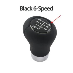 Premium Leather Gear Stick Shift Knob, 5/6 Speed, Compatible with Multiple BMW Series (Black 6 - Speed)