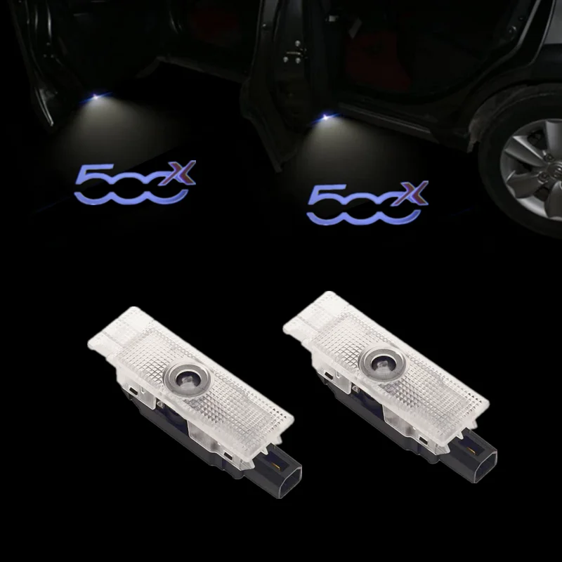 2Pcs Led Car Door Welcome Lights Proiettore Logo Per Fiat 500X 500L Punto-01 Ghost Shadow Lamp Prodotti Per Auto